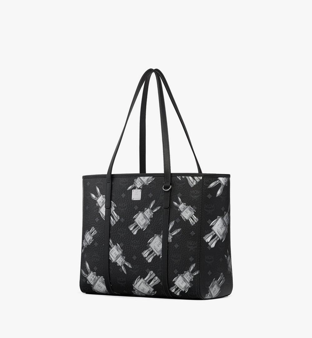 MWPGSMT10BK001-Toni Top-Zip Shopper in Rabot Visetos|BLACK