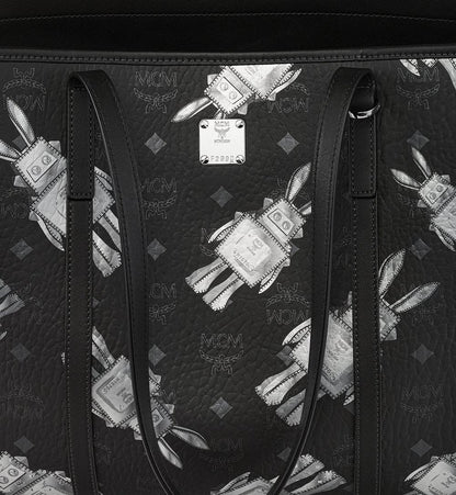 MWPGSMT10BK001-Toni Top-Zip Shopper in Rabot Visetos|BLACK