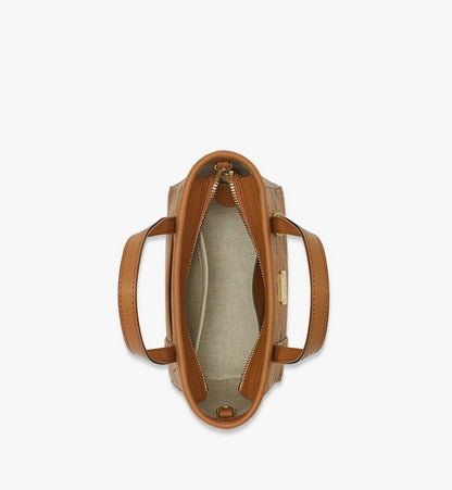 MWPFSMT03CO001-Toni Top-Zip Shopper in Visetos|COGNAC