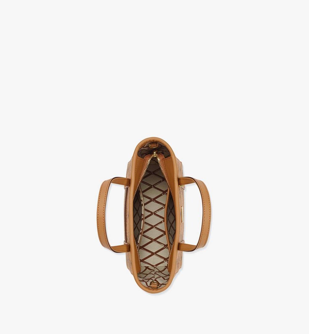 MWPAATN04CO001-Toni Top-Zip Shopper in Visetos|COGNAC