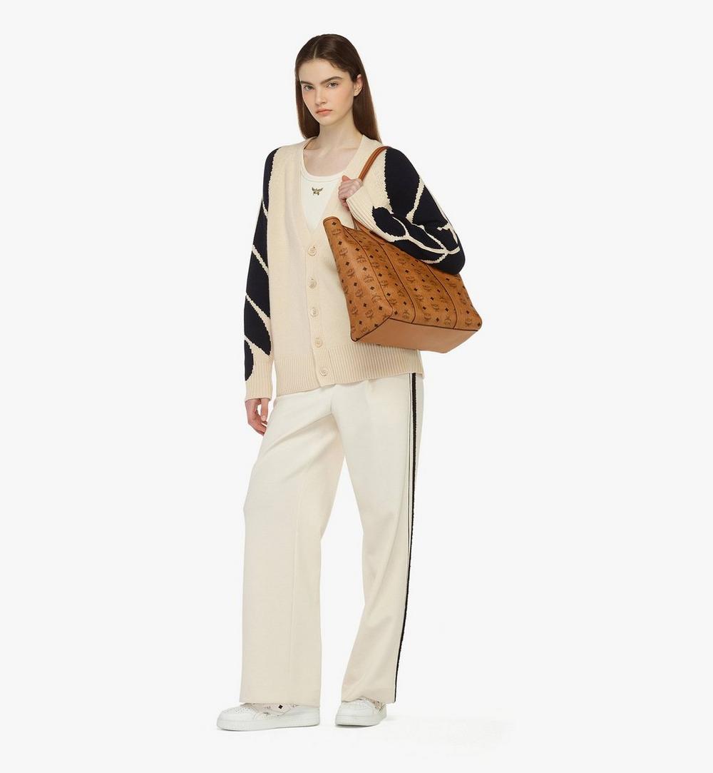 MWPAATN03CO001-Toni Top-Zip Shopper in Visetos|COGNAC