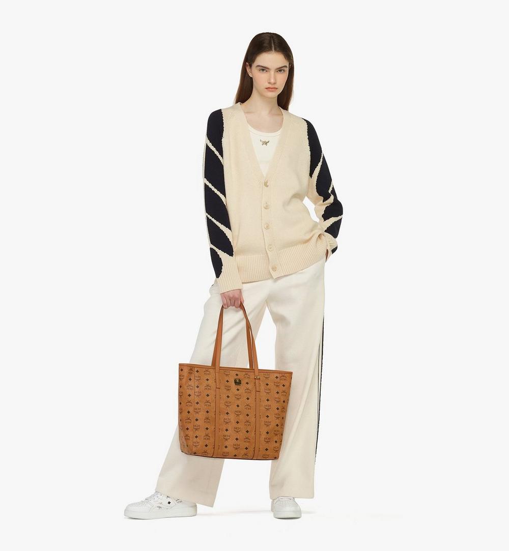 MWPAATN03CO001-Toni Top-Zip Shopper in Visetos|COGNAC