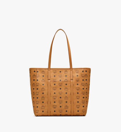MWPAATN03CO001-Toni Top-Zip Shopper in Visetos|COGNAC