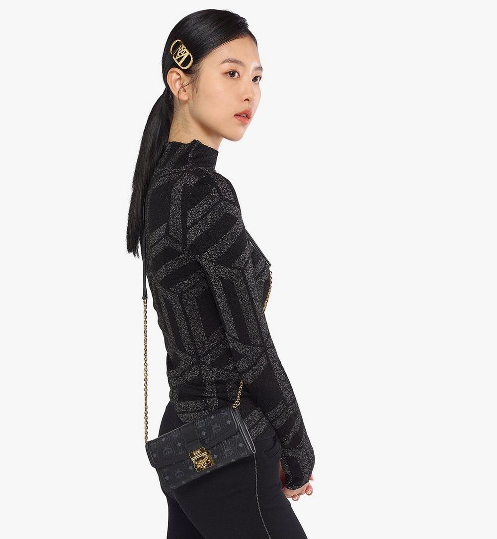 MYLDSXT01BK001-Tracy Chain Wallet in Visetos|BLACK