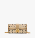 MYLDSXT01I8001-Tracy Chain Wallet in Visetos|BEIGE + BLACK