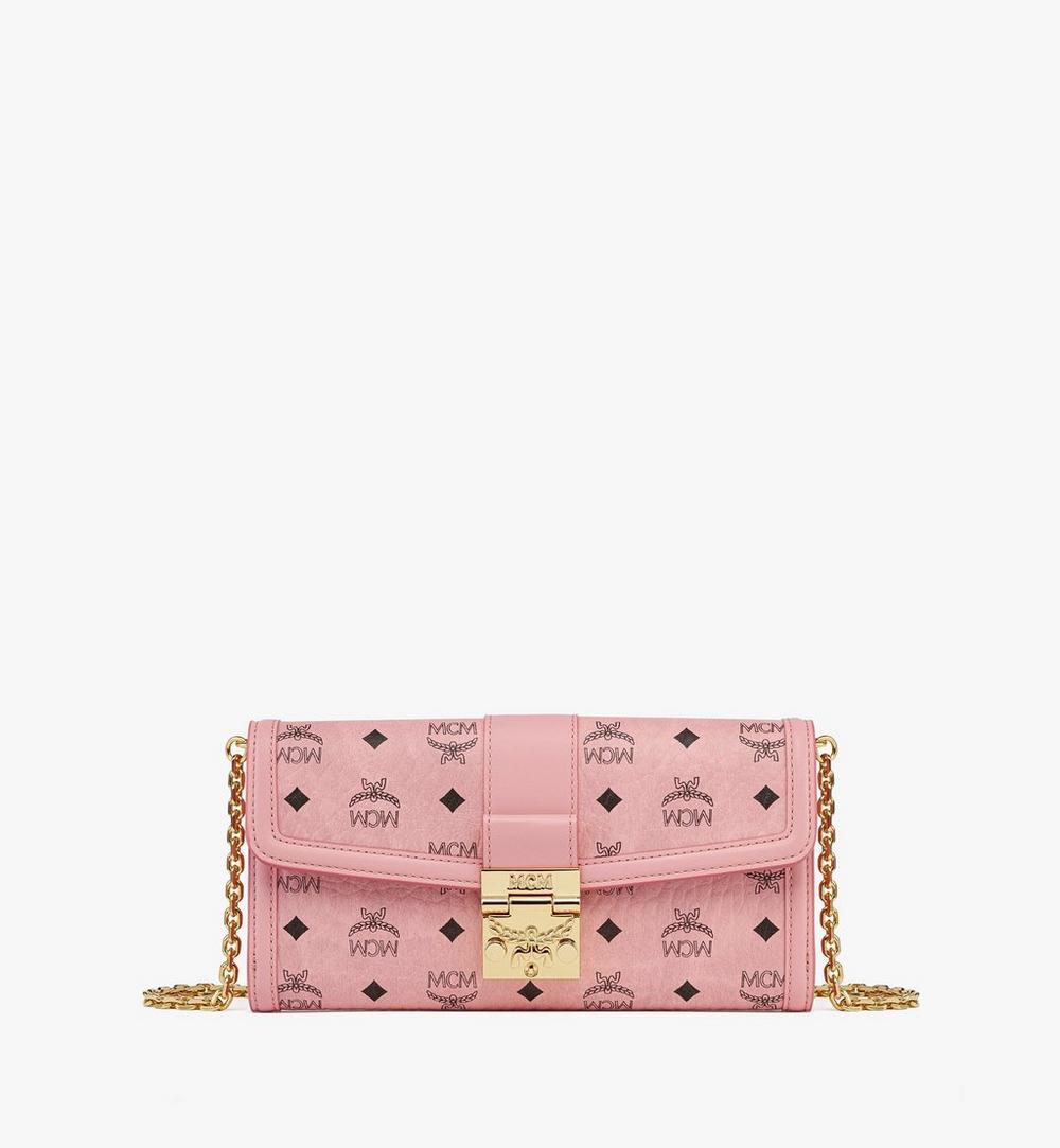 MYLDSXT01PZ001-Tracy Chain Wallet in Visetos|SOFT PINK