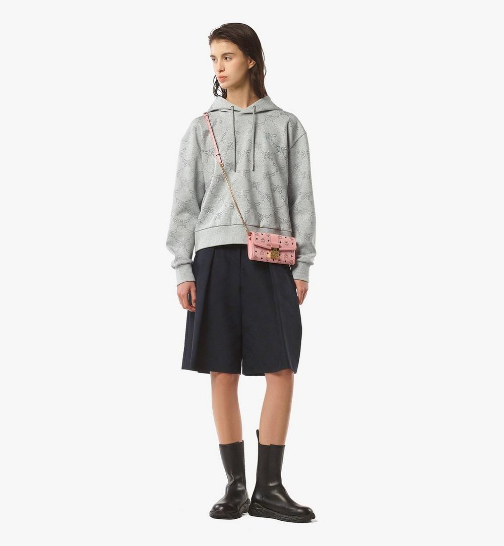 MYLDSXT01PZ001-Tracy Chain Wallet in Visetos|SOFT PINK