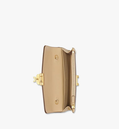MYLDSXT01I8001-Tracy Chain Wallet in Visetos|BEIGE + BLACK