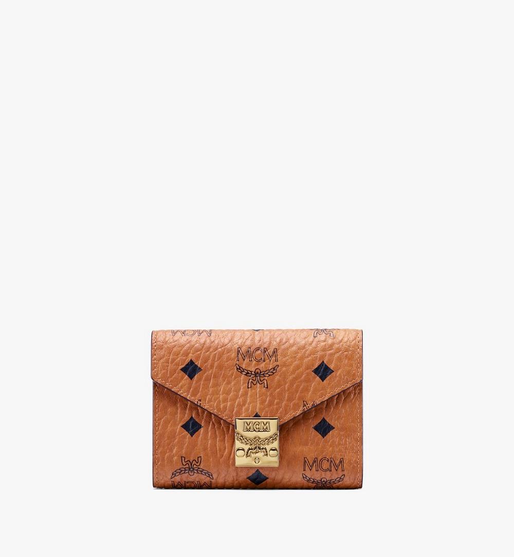 MYSAAPA02CO001-Tracy Trifold Wallet in Visetos|COGNAC