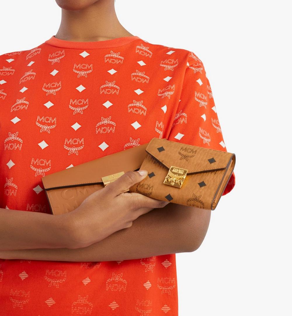 MYSAAPA02CO001-Tracy Trifold Wallet in Visetos|COGNAC