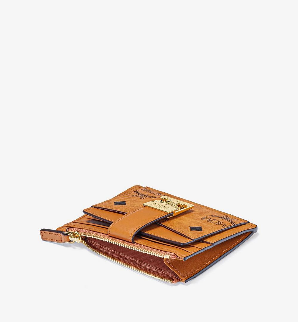MYABSPA07CO001-Tracy Zip Card Case in Visetos|COGNAC