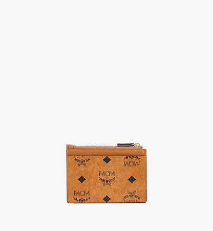 MYABSPA07CO001-Tracy Zip Card Case in Visetos|COGNAC