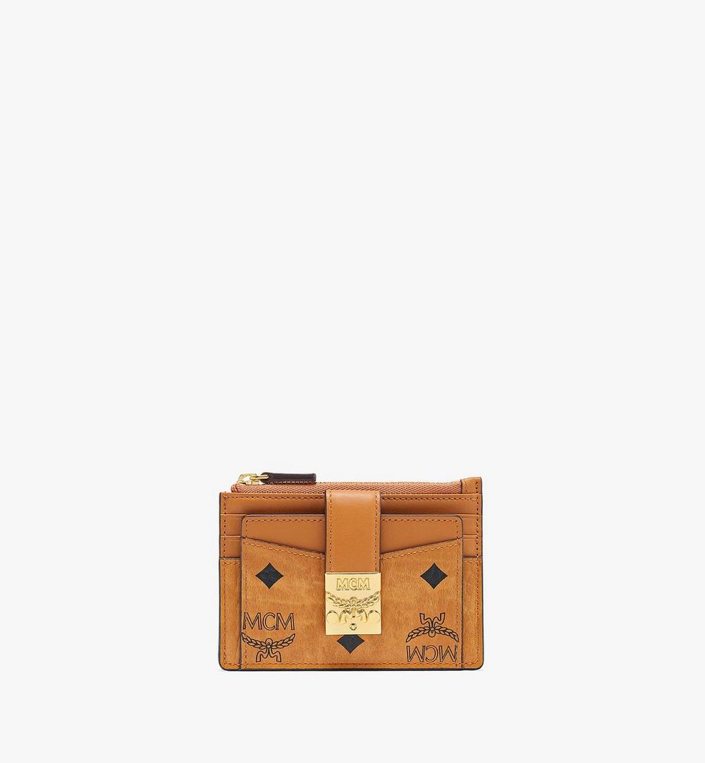 MYABSPA07CO001-Tracy Zip Card Case in Visetos|COGNAC