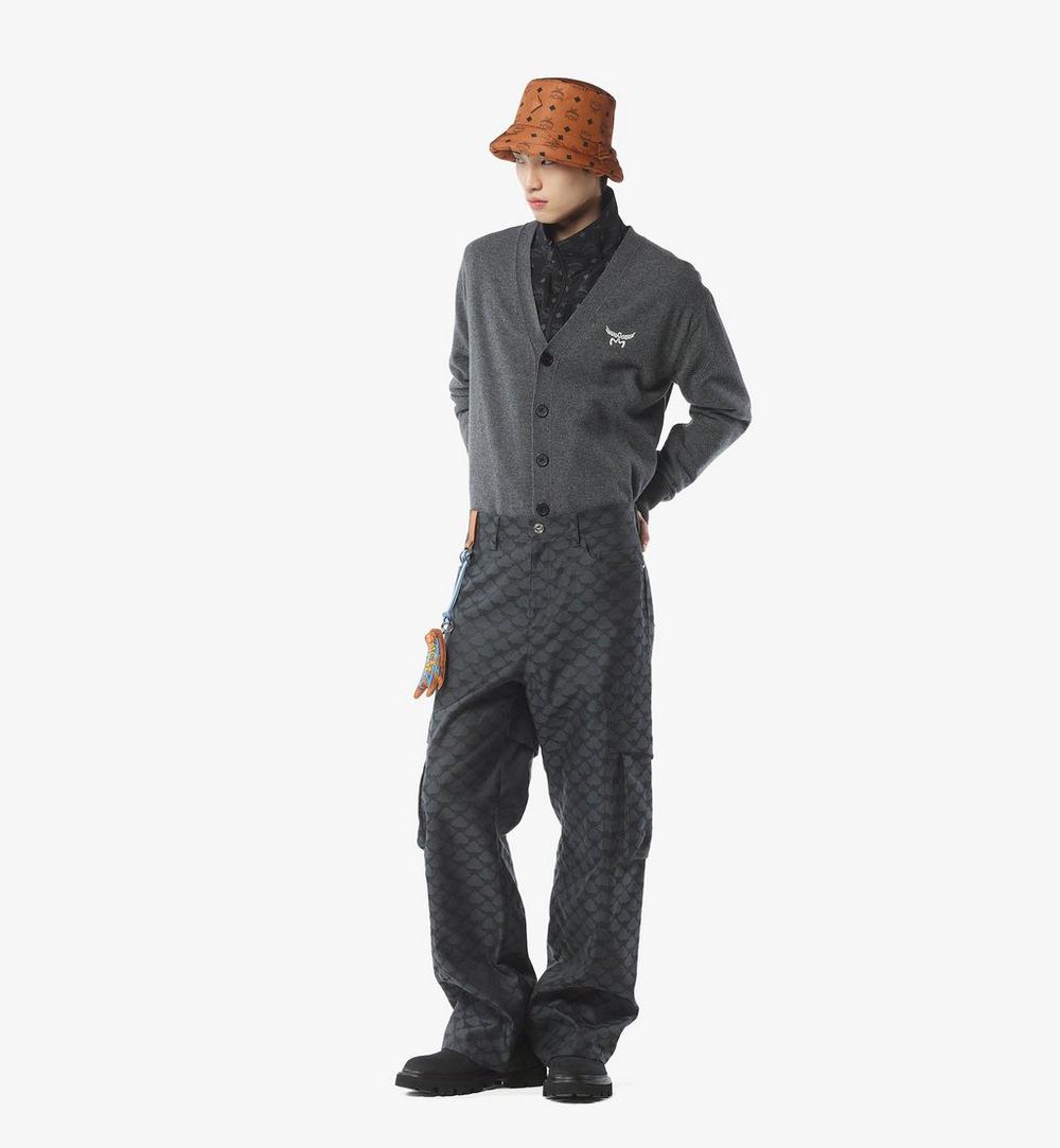 MHDESMM01ED00L-U MCM COL KNIT CARDIGAN ED, LARGE|DARK GREY