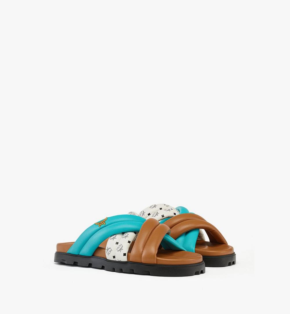 MEXFSMM04MT041-U MCM COL LTHR FLAT SANDALS MT, 041|MULTI