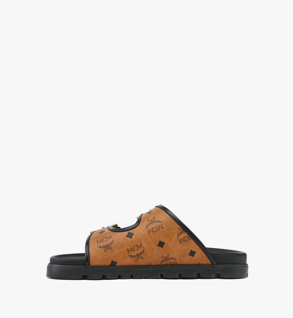 MEXFSMM02CO037-U MCM COL VST FLAT SANDALS CO, 037|COGNAC