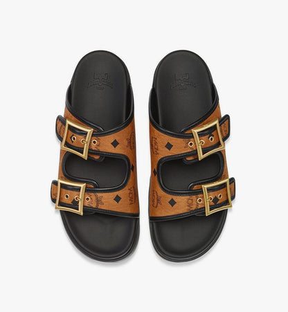 MEXFSMM02CO040-U MCM COL VST FLAT SANDALS CO, 040|COGNAC