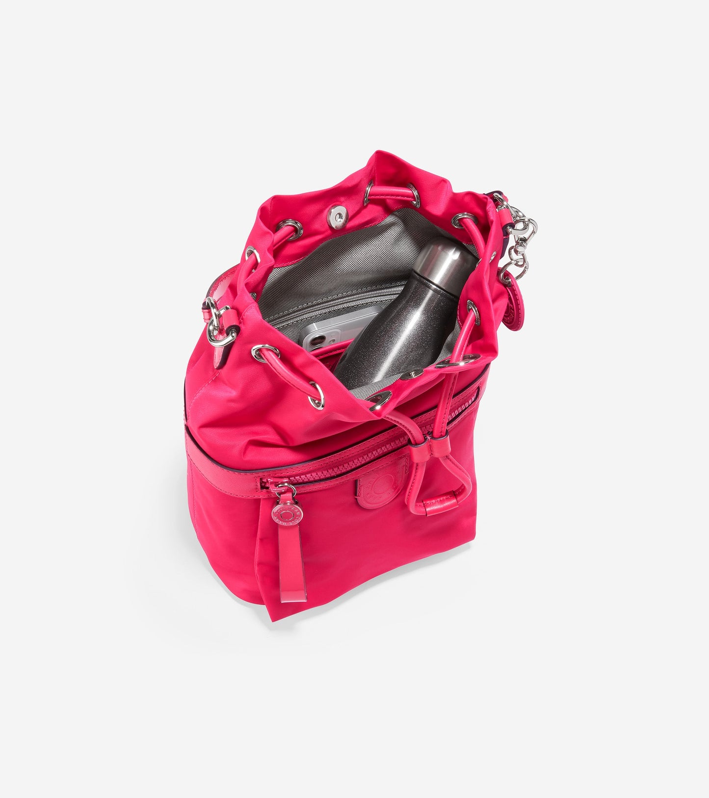 ColeHaan-Nylon Drawstring Crossbody-u05146-Bright Berry