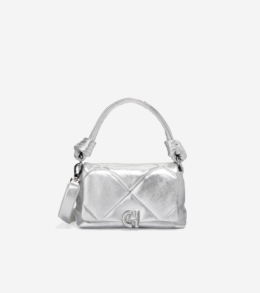 U06452-Quilted Shoulder Bag-Silver
