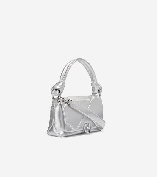 U06452-Quilted Shoulder Bag-Silver