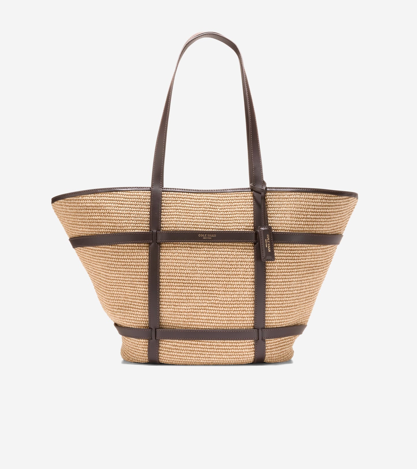 U08153:NATURAL RAFFIA-DARK CHOCOLATE