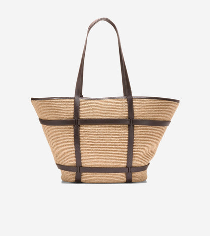 U08153:NATURAL RAFFIA-DARK CHOCOLATE