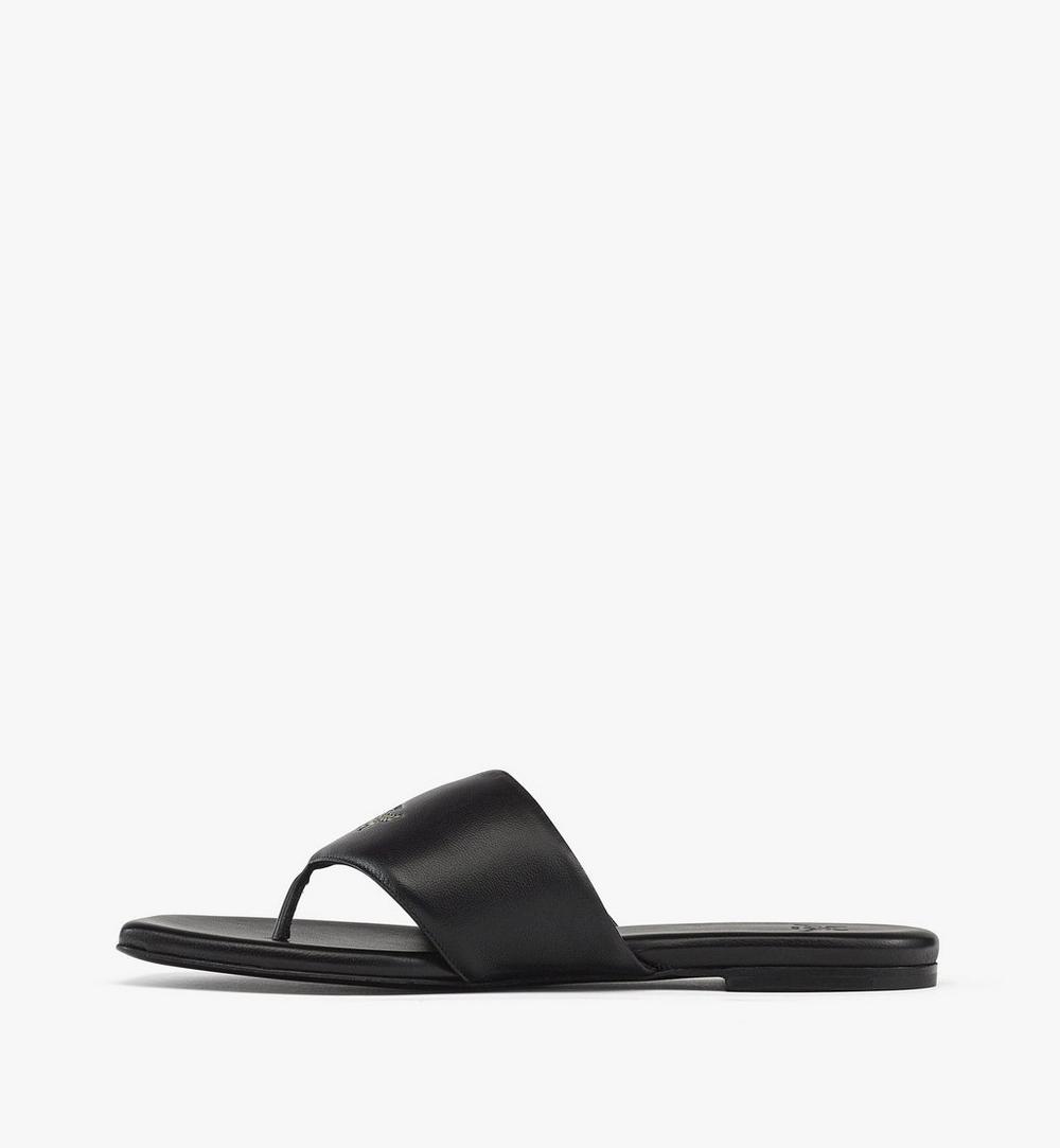 MESFSMM05BK037-W MCM COL LTHR FLAT SANDALS BK, 037|BLACK