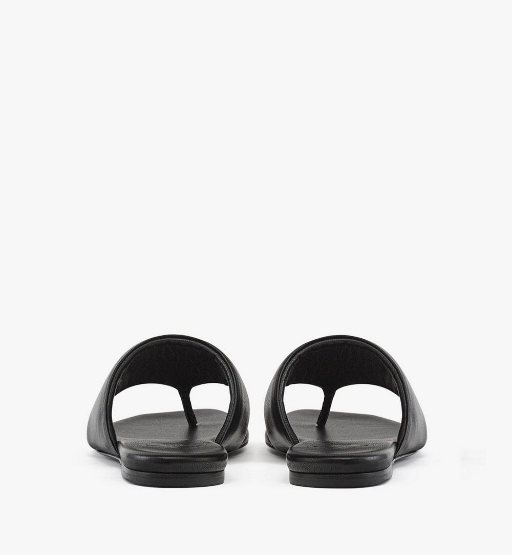 MESFSMM05BK038-W MCM COL LTHR FLAT SANDALS BK, 038|BLACK