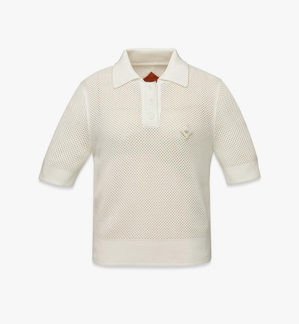 MFTFSMM02WG00L-W MCM COL MESH POLY KNIT POLO WG, LARGE|EGRET