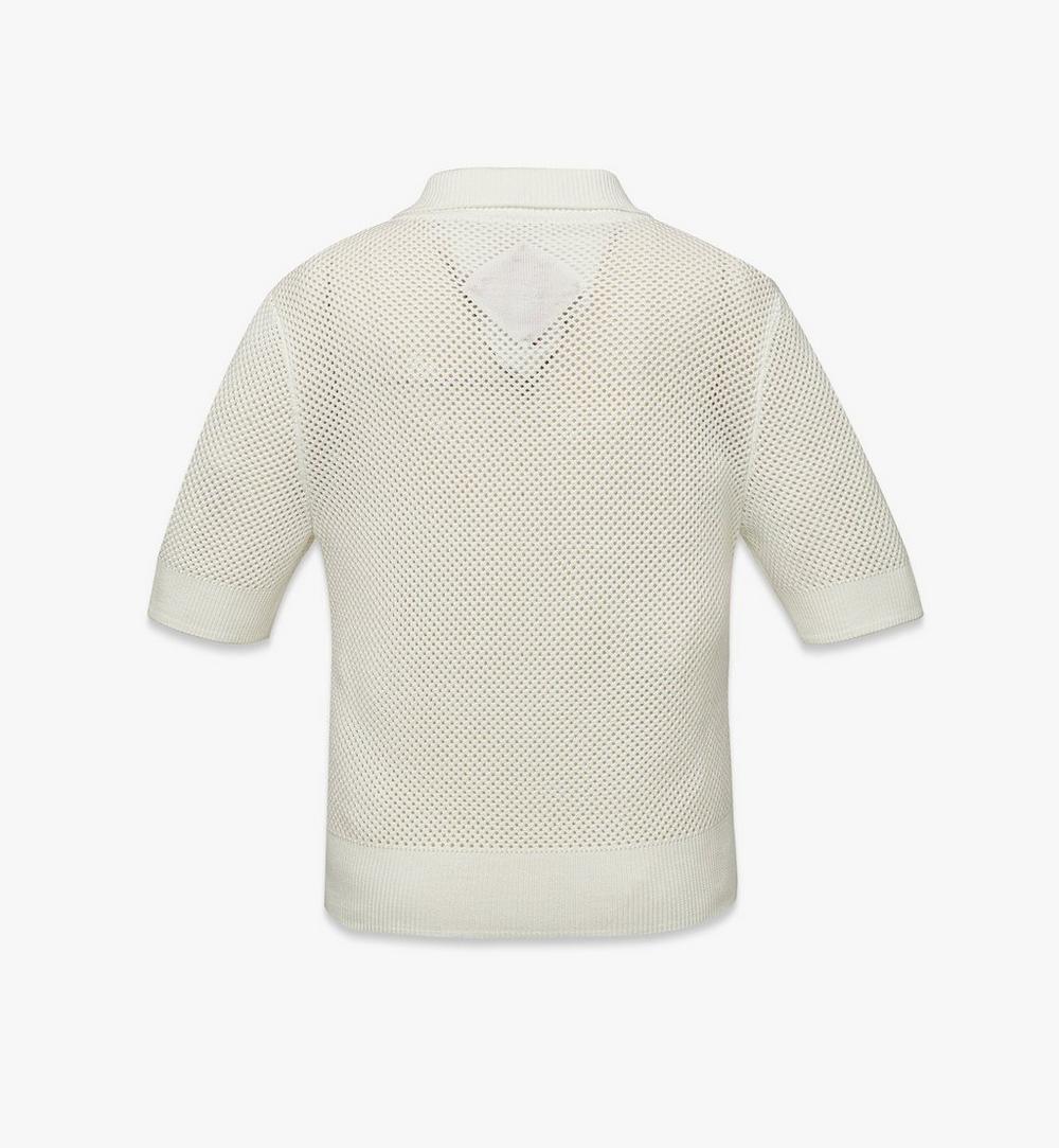 MFTFSMM02WG00M-W MCM COL MESH POLY KNIT POLO WG, MEDIUM|EGRET