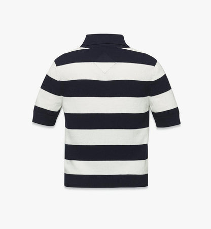 MFTFSMM03VC00M-W MCM COL STRIPE KNIT POLO VC, MEDIUM|NAVY BLAZER