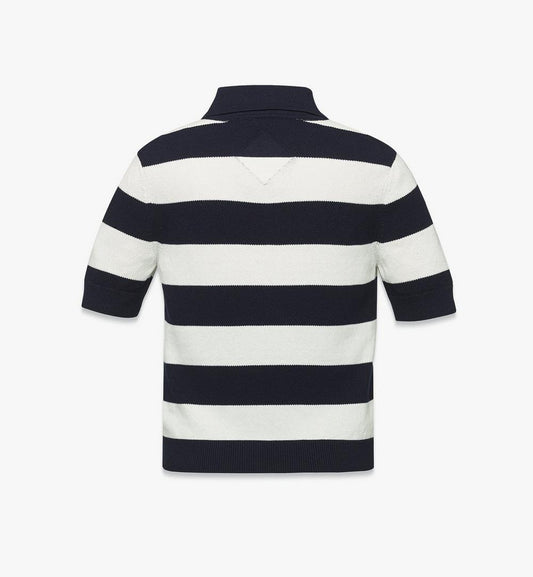 MFTFSMM03VC00M-W MCM COL STRIPE KNIT POLO VC, MEDIUM|NAVY BLAZER