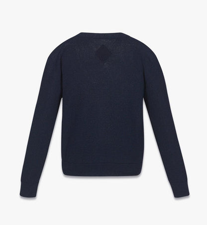 MFDFAMM01VC00M-W MCM COL SUMMER KNIT CARDIGAN V, MEDIUM|NAVY BLAZER