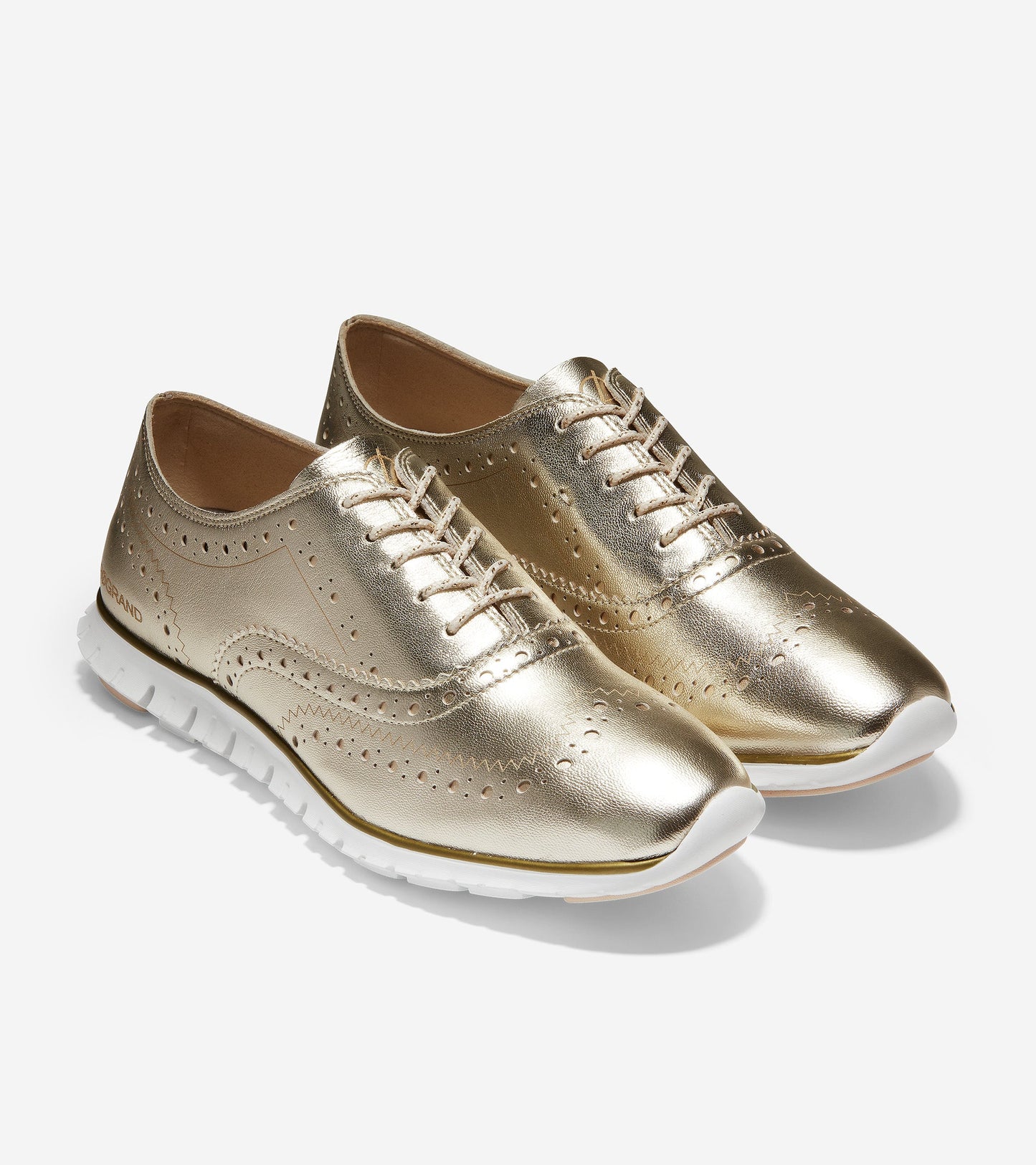 ColeHaan-ZERØGRAND Wingtip Oxford-w18279-Soft Gold Metallic