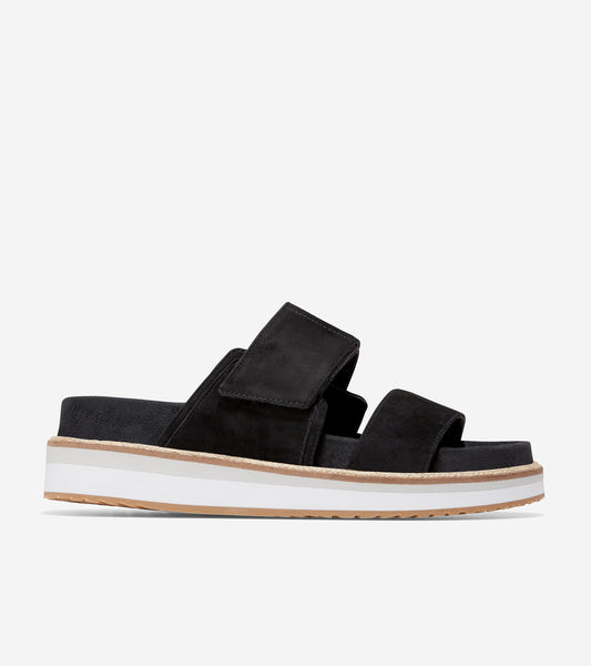 w23434-Cloudfeel Slide Sandal-Black Suede