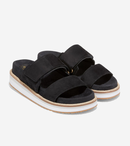 w23434-Cloudfeel Slide Sandal-Black Suede
