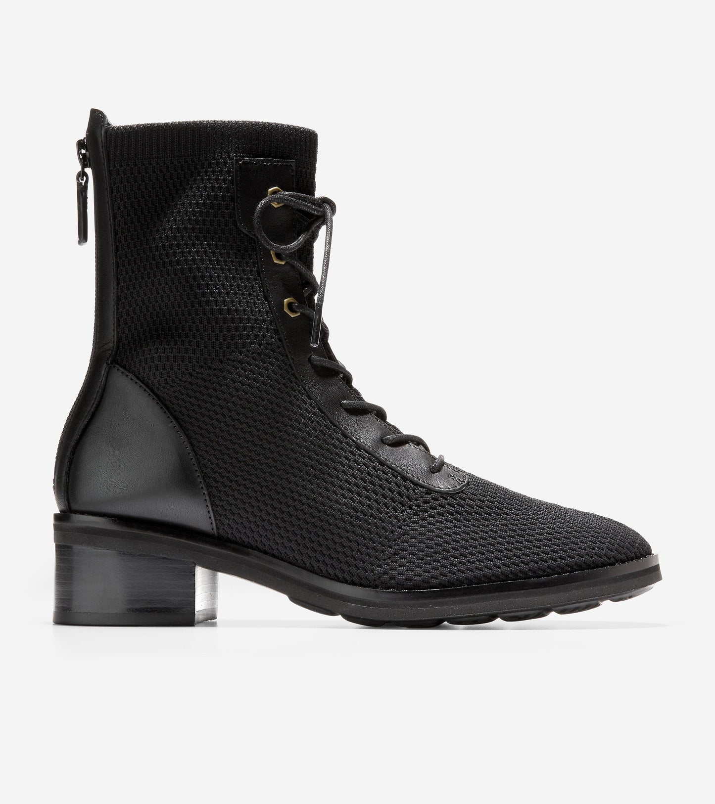 ColeHaan-Piedmont Combat Bootie-w24536-Black Stitchlite™