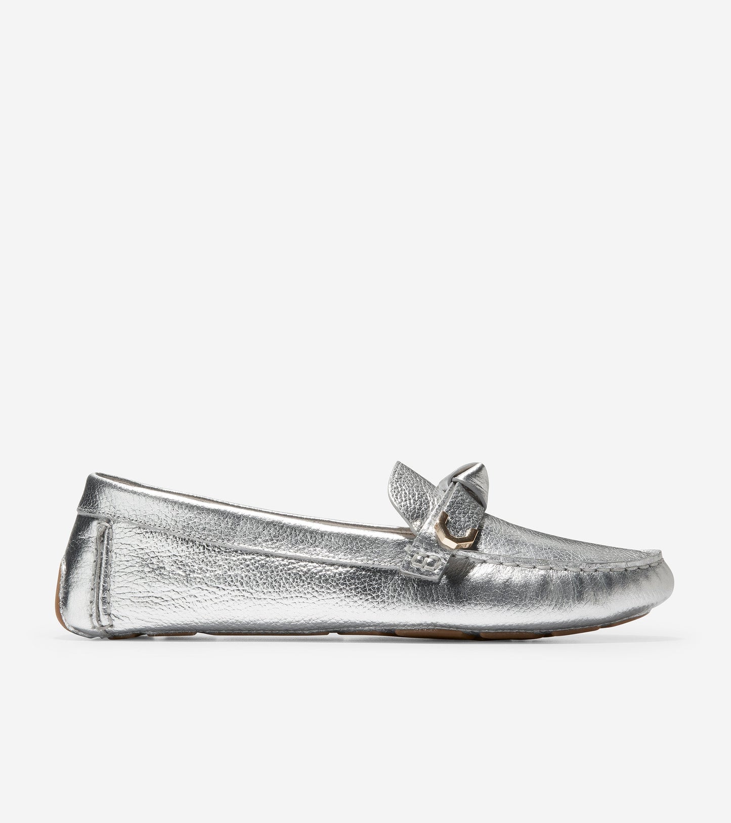 w26007-Evelyn Bow Driver-Silver Leather