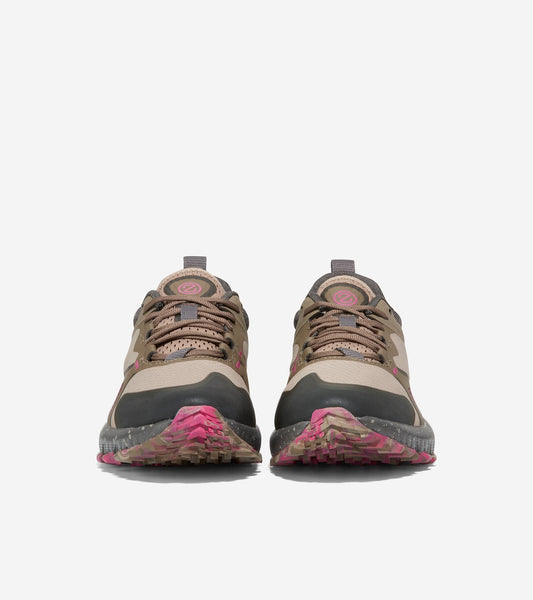 W26102-ZERØGRAND Overtake All-Terrain Running Shoe II-Dune-Pink Peacock