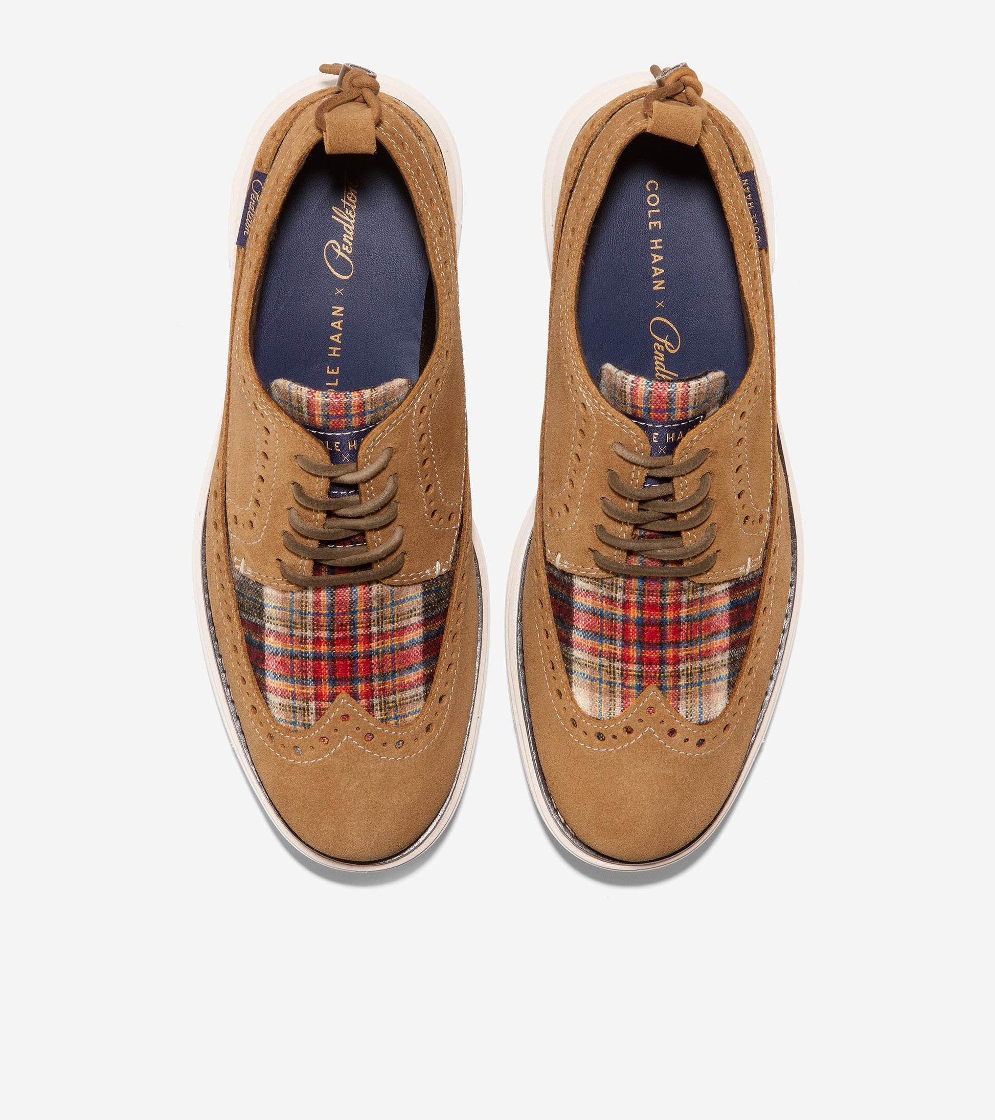 W26119-Women's Cole Haan x Pendleton ØriginalGrand Longwing Oxford-Golden Honey-Acadia Plaid