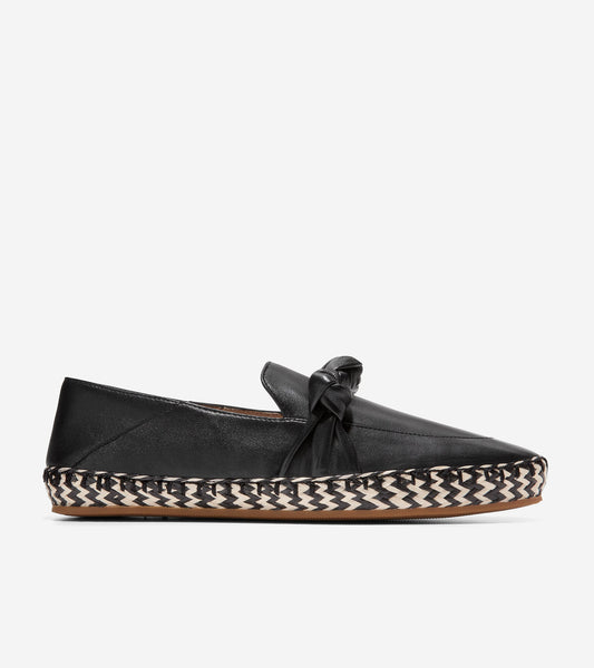 w26289-Women's Cloudfeel Knotted Espadrille-Black Leather