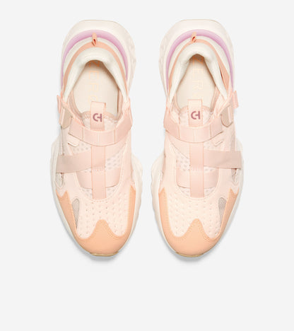 W26792-Women's 5.ZERØGRAND Monk Strap Running Shoe-Silver Peony-Peach Fuzz-Ivory