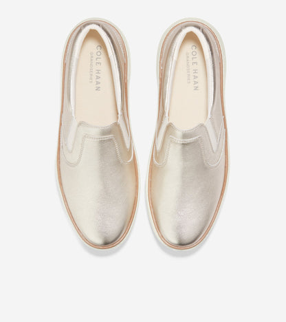 w26880-GrandPrø Topspin Slip-On Sneaker-Gold Talca-Ivory