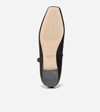 W27279-Women's Bridge MaryJane Ballet-Black Leopard Print Satin