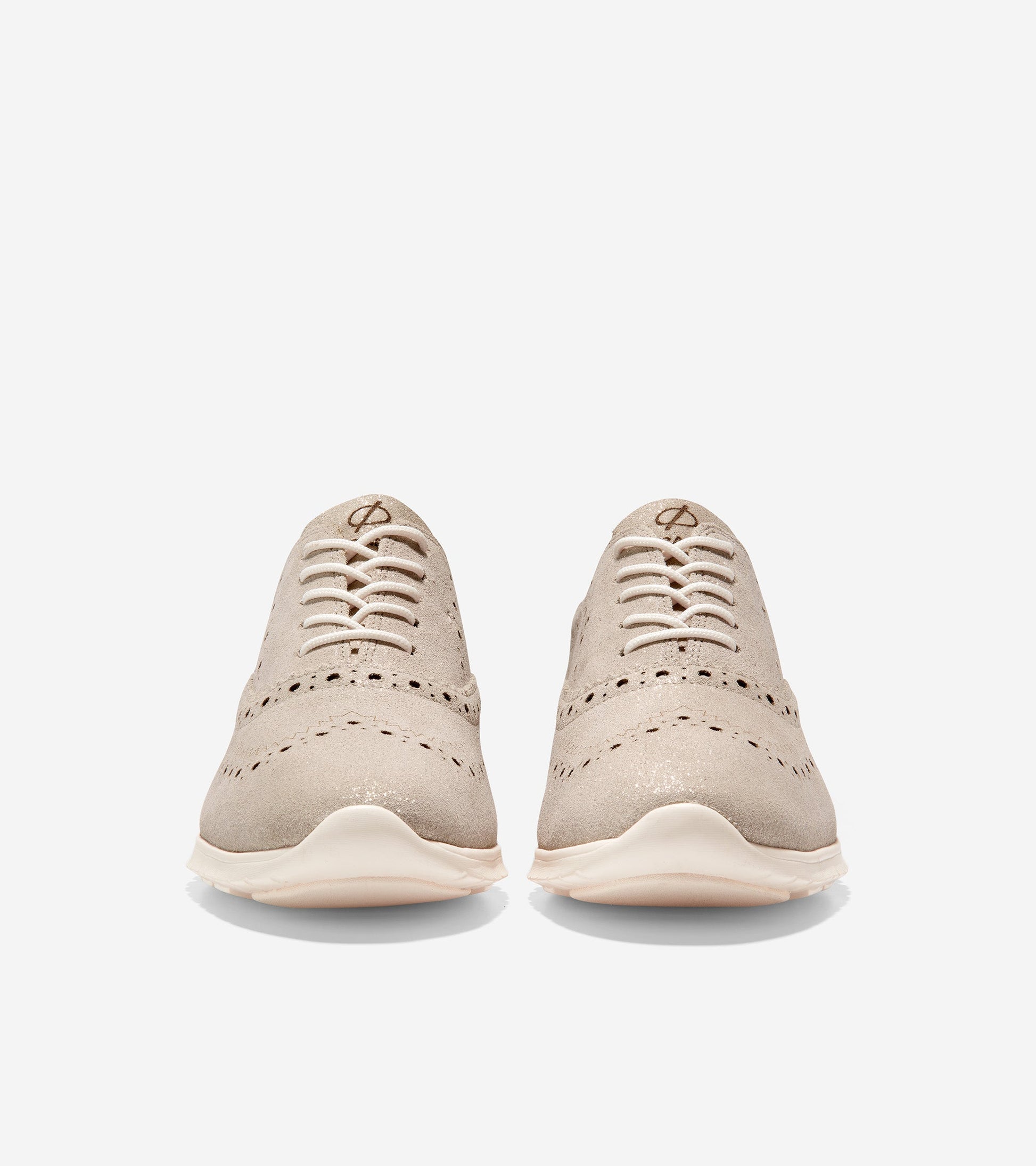 W27409-Women's ZERØGRAND Wingtip Oxford-Metallic Gold Suede