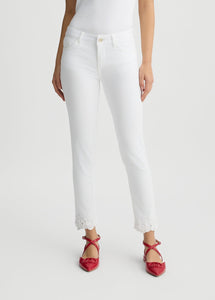 white with embroidery