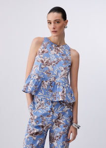 light blue with print