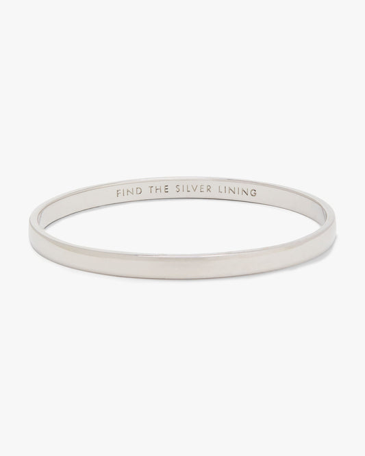 WBRU9167-Silver Lining Idiom Bangle-Silver.