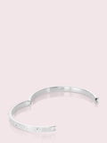 WBRUB745-metal stone hinged bangle-Clear/Slvr