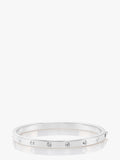 WBRUB745-metal stone hinged bangle-Clear/Slvr